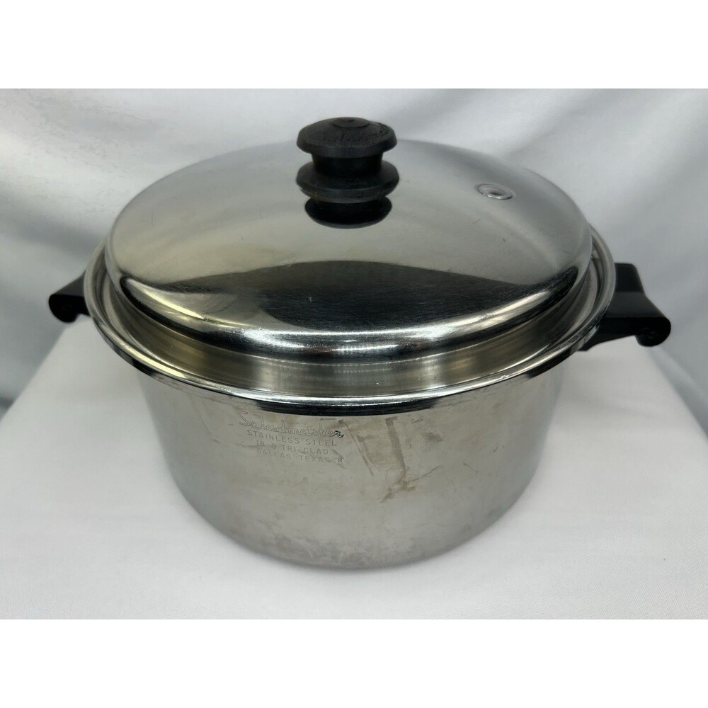 Saladmaster Stainless Steel 18-8 Tri Clad 6 Quart Stock Pot with Vapo Lid USA